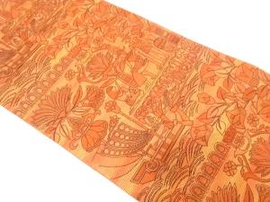 エジプト壁画模様織り出し　名古屋帯